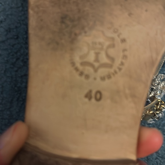 il Sandalo Tesorone Brothers Italy Crystals Chandelier Thong Sandals 9 Gold - Picture 12 of 12